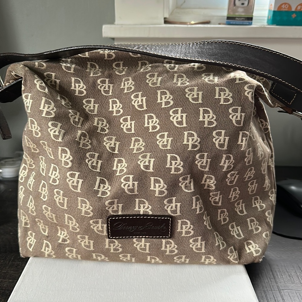 Dooney and Bourke canvas and leather bag EUC